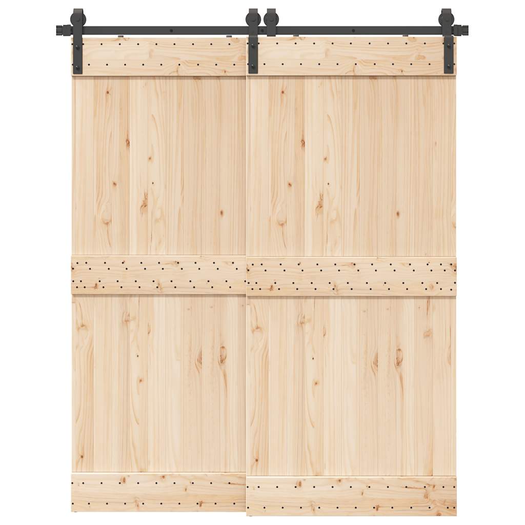 Vetonek Kit de herrajes para puertas correderas acero negro 183 cm