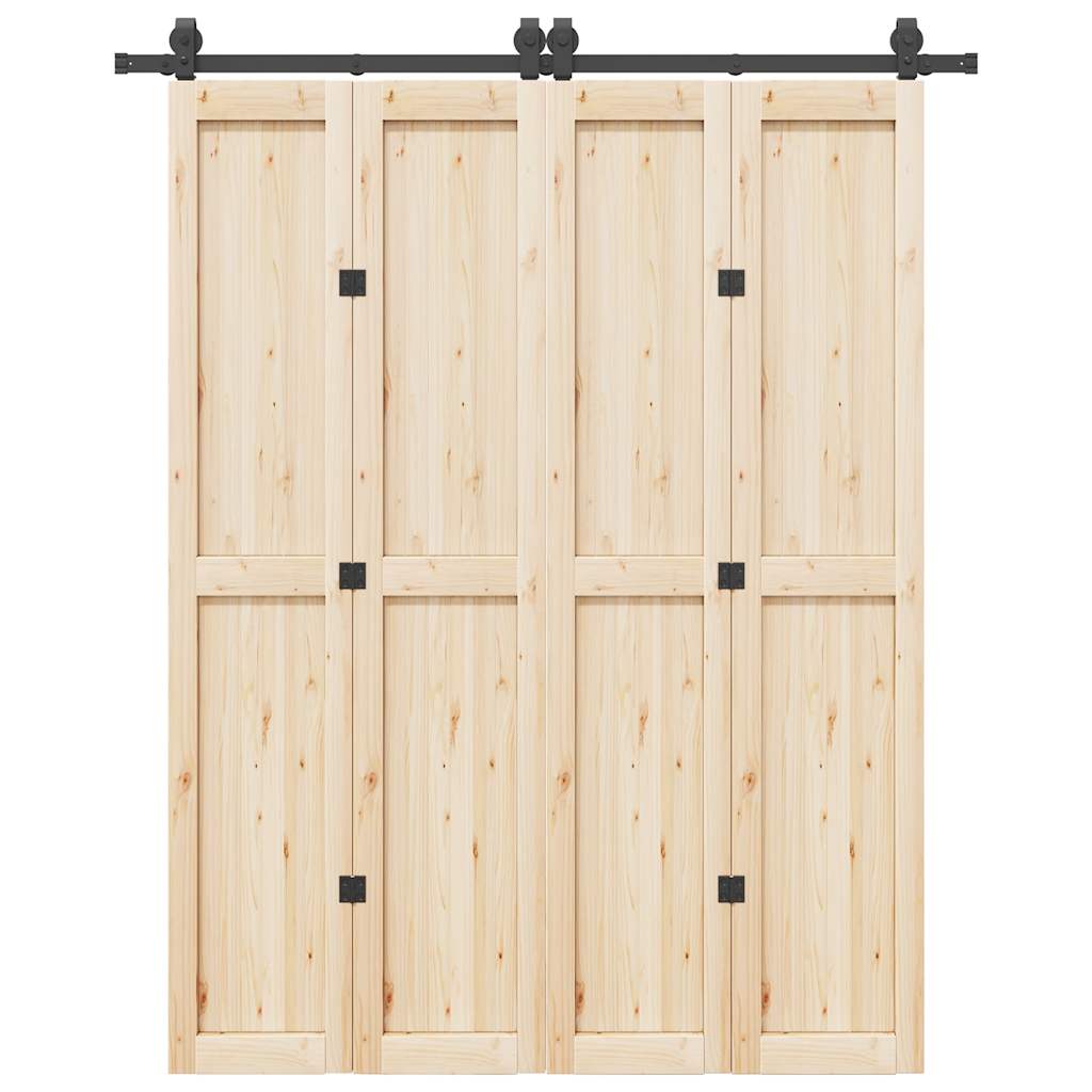 Vetonek Kit de herrajes para puertas correderas acero negro 183 cm