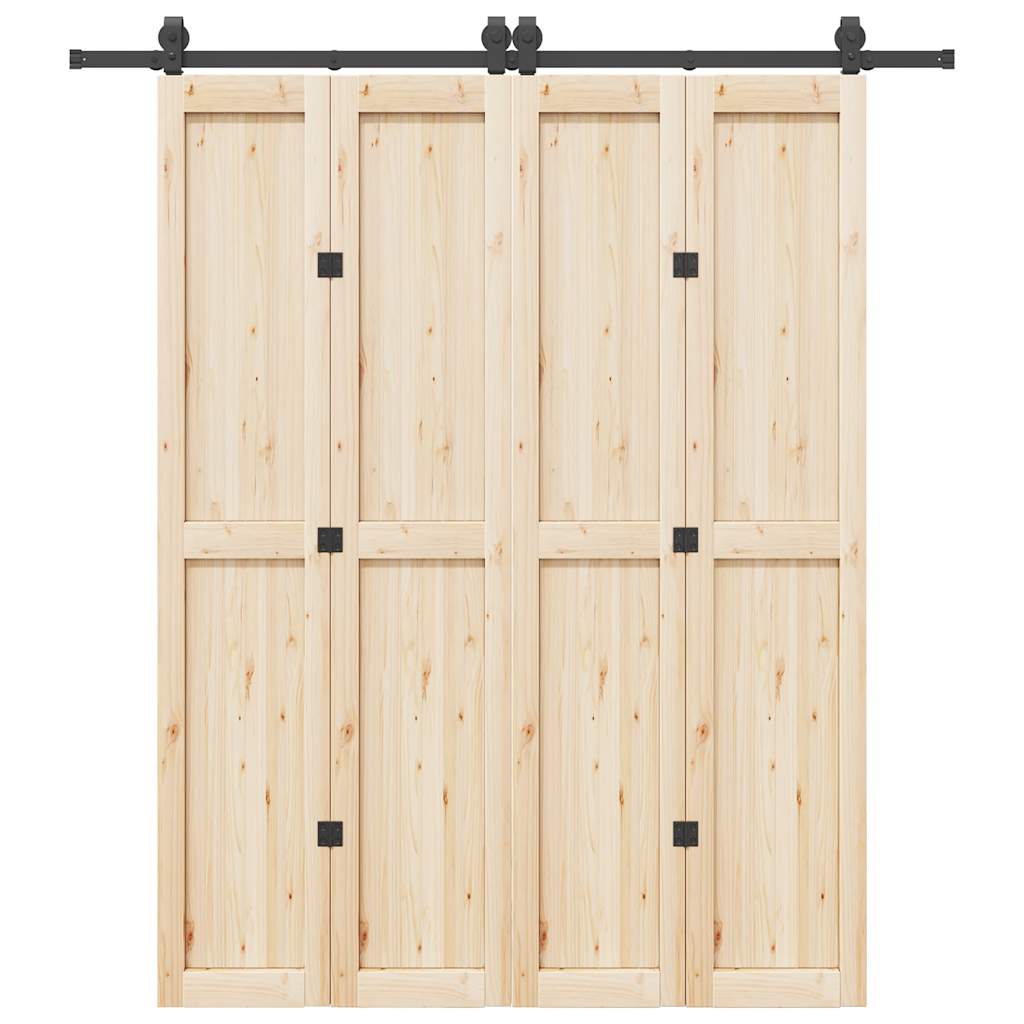 Vetonek Kit de herrajes para puertas correderas acero negro 200 cm