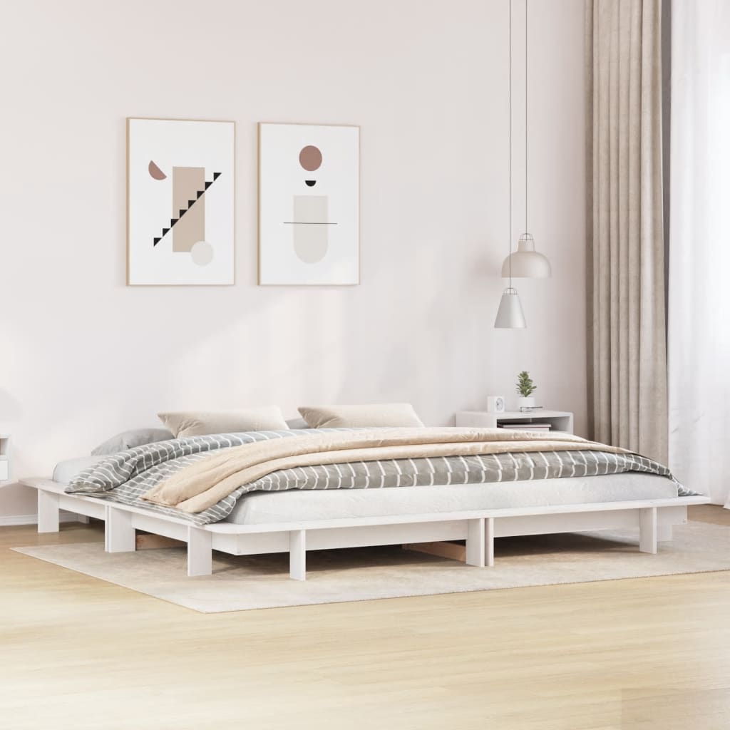 Vetonek Estructura de cama sin colchón madera maciza de pino 160x200 cm