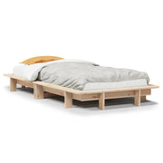 Vetonek Estructura de cama sin colchón madera maciza de pino 90x200 cm