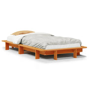 Vetonek Estructura de cama sin colchón madera maciza marrón 90x190 cm
