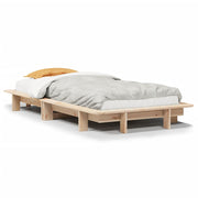 Vetonek Estructura de cama sin colchón madera maciza pino 75x190 cm