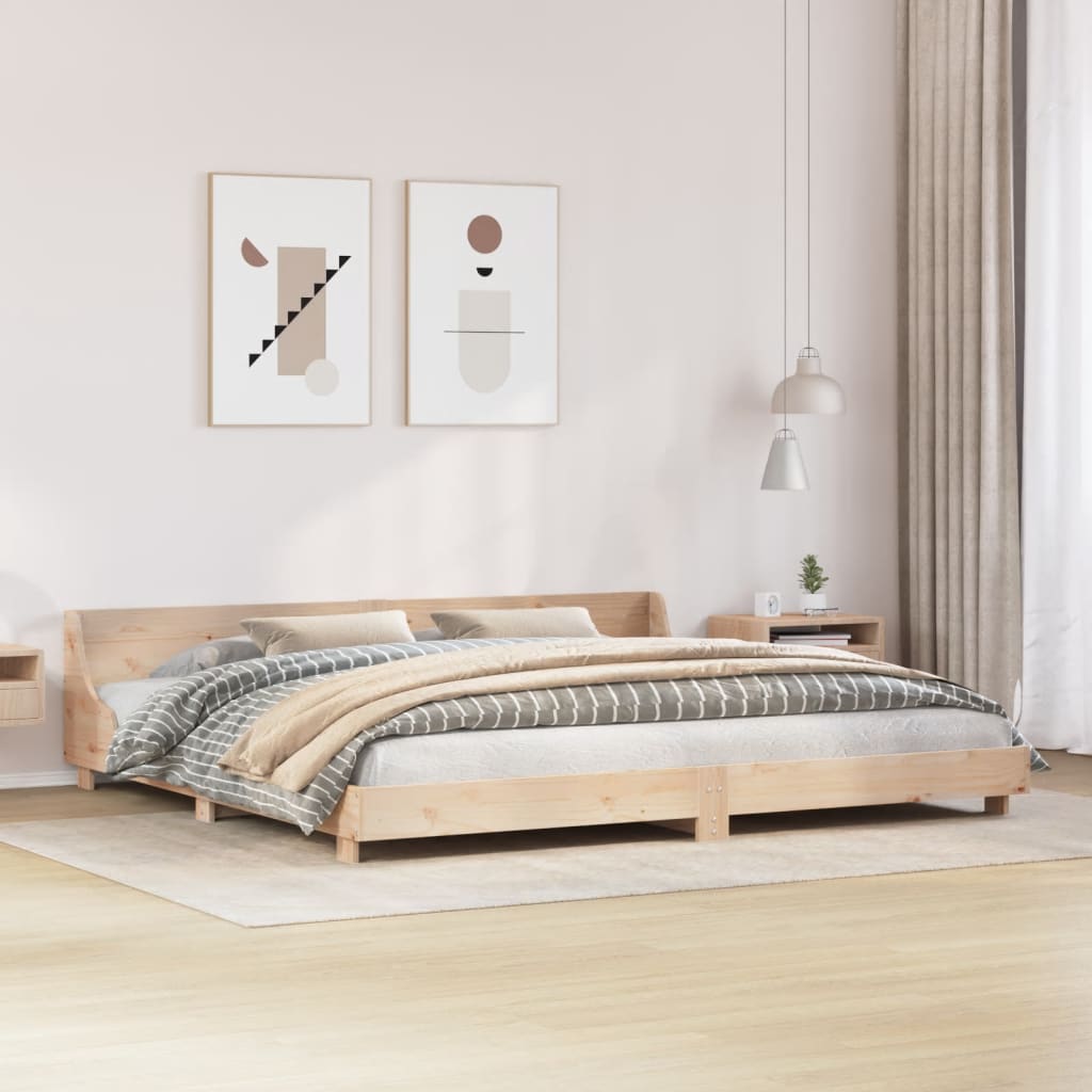 Vetonek Estructura de cama sin colchón madera maciza de pino 180x200 cm