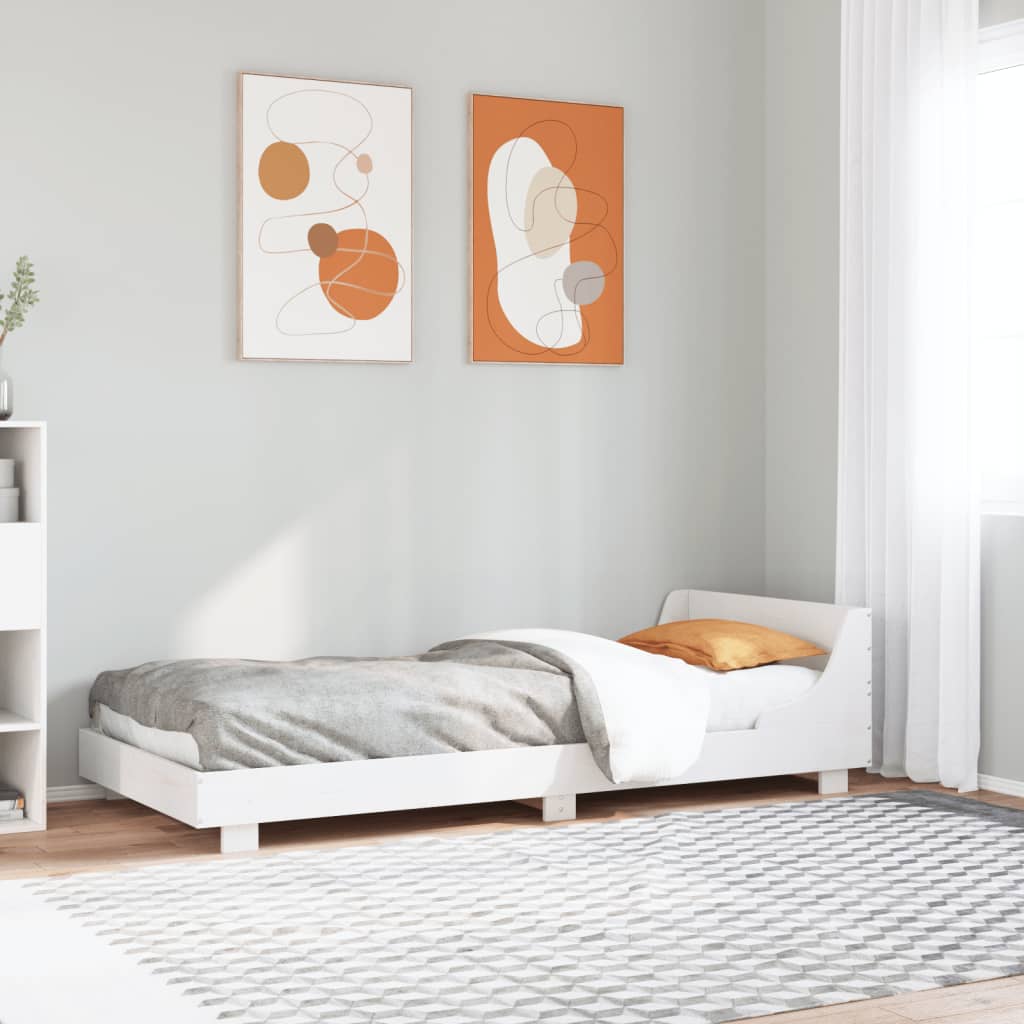 Vetonek Estructura cama sin colchón madera maciza pino blanca 100x200cm