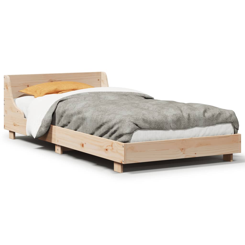 Vetonek Estructura de cama sin colchón madera maciza de pino 90x200 cm