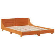 Estructura de cama sin colchón madera maciza marrón 120x190 cm v2237 - Vetonek