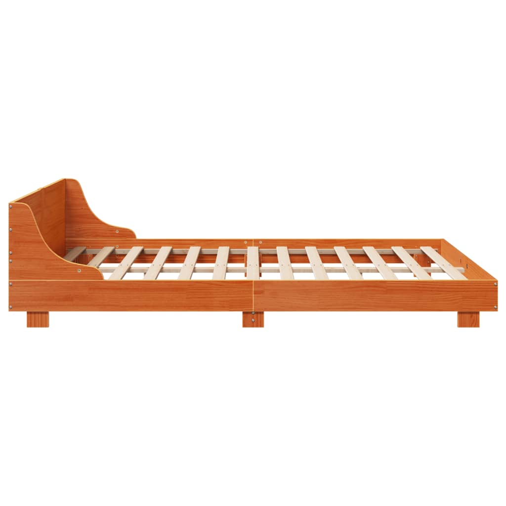 Estructura de cama sin colchón madera maciza marrón 120x190 cm v2237 - Vetonek