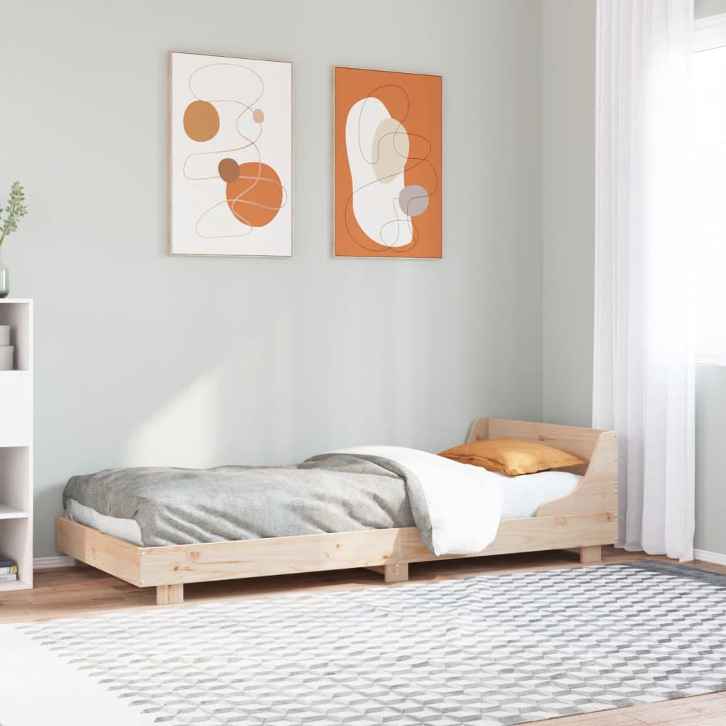 Vetonek Estructura de cama sin colchón madera maciza de pino 90x190 cm