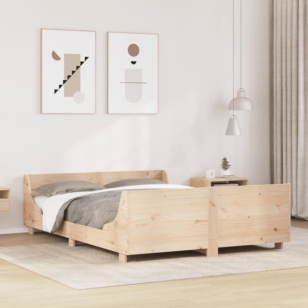 Vetonek Estructura de cama sin colchón madera de pino maciza 120x200 cm