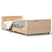 Vetonek Estructura de cama sin colchón madera maciza de pino 90x200 cm