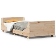 Vetonek Estructura de cama sin colchón madera maciza de pino 90x190 cm