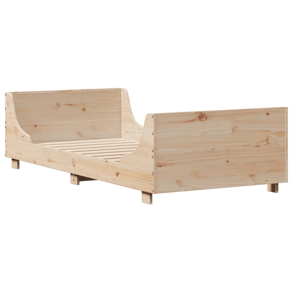 Estructura de cama sin colchón madera maciza de pino 90x190 cm v2633 - Vetonek