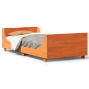 Vetonek Estructura de cama sin colchón madera maciza marrón 90x190 cm