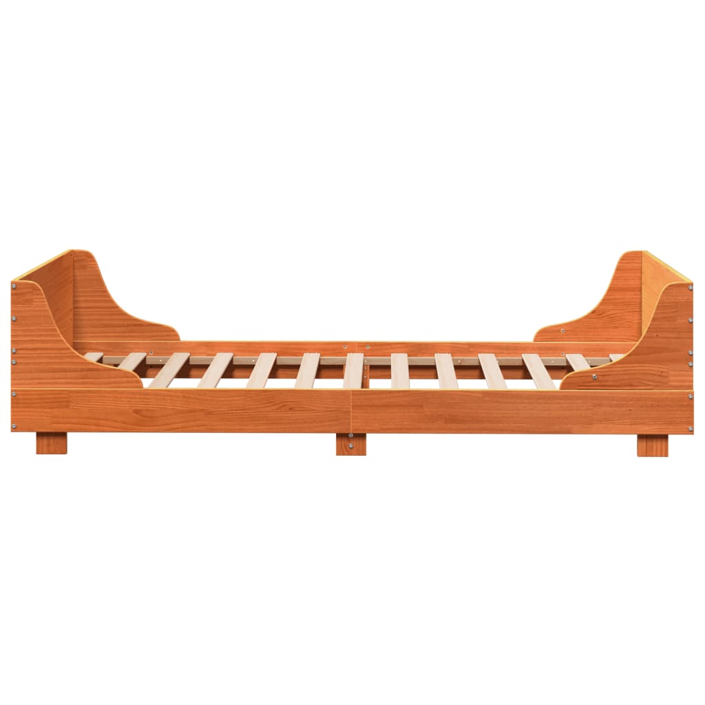 Estructura de cama sin colchón madera maciza marrón 90x190 cm v2657 - Vetonek
