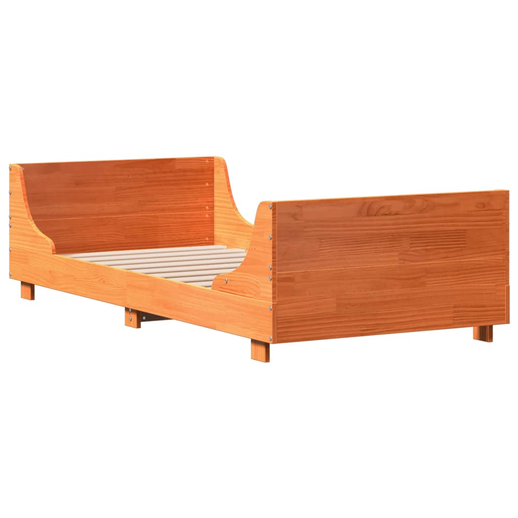 Estructura de cama sin colchón madera maciza marrón 90x190 cm v2657 - Vetonek