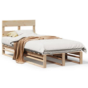 Vetonek Estructura de cama sin colchón madera maciza pino 75x190 cm