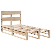 Estructura de cama sin colchón madera maciza pino 75x190 cm v2930 - Vetonek