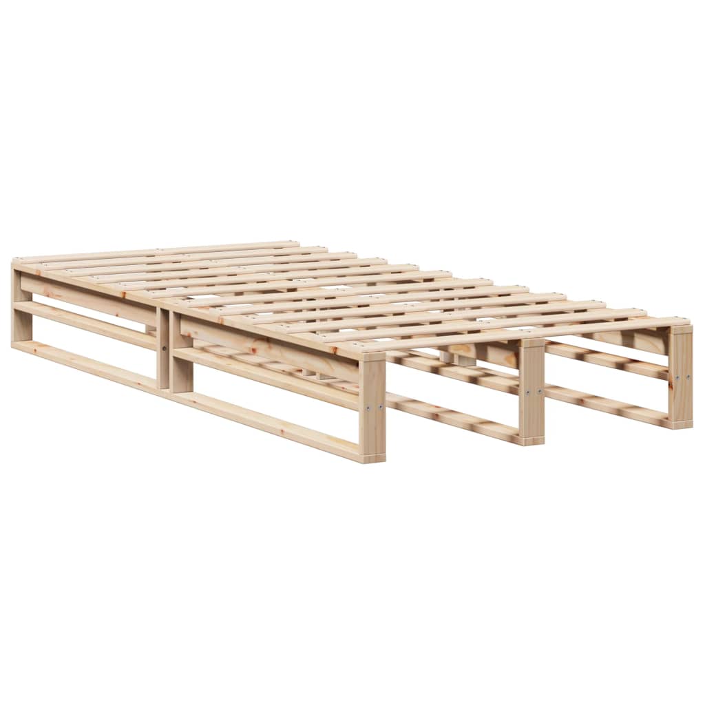 Estructura de cama sin colchón madera maciza pino 75x190 cm v2930 - Vetonek