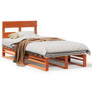 Vetonek Estructura de cama sin colchón madera maciza marrón 90x190 cm
