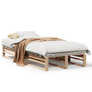 Vetonek Estructura de cama sin colchón madera maciza pino 75x190 cm