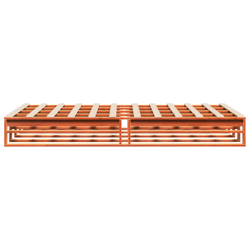 Estructura de cama sin colchón madera maciza marrón 135x190 cm v3432 - Vetonek