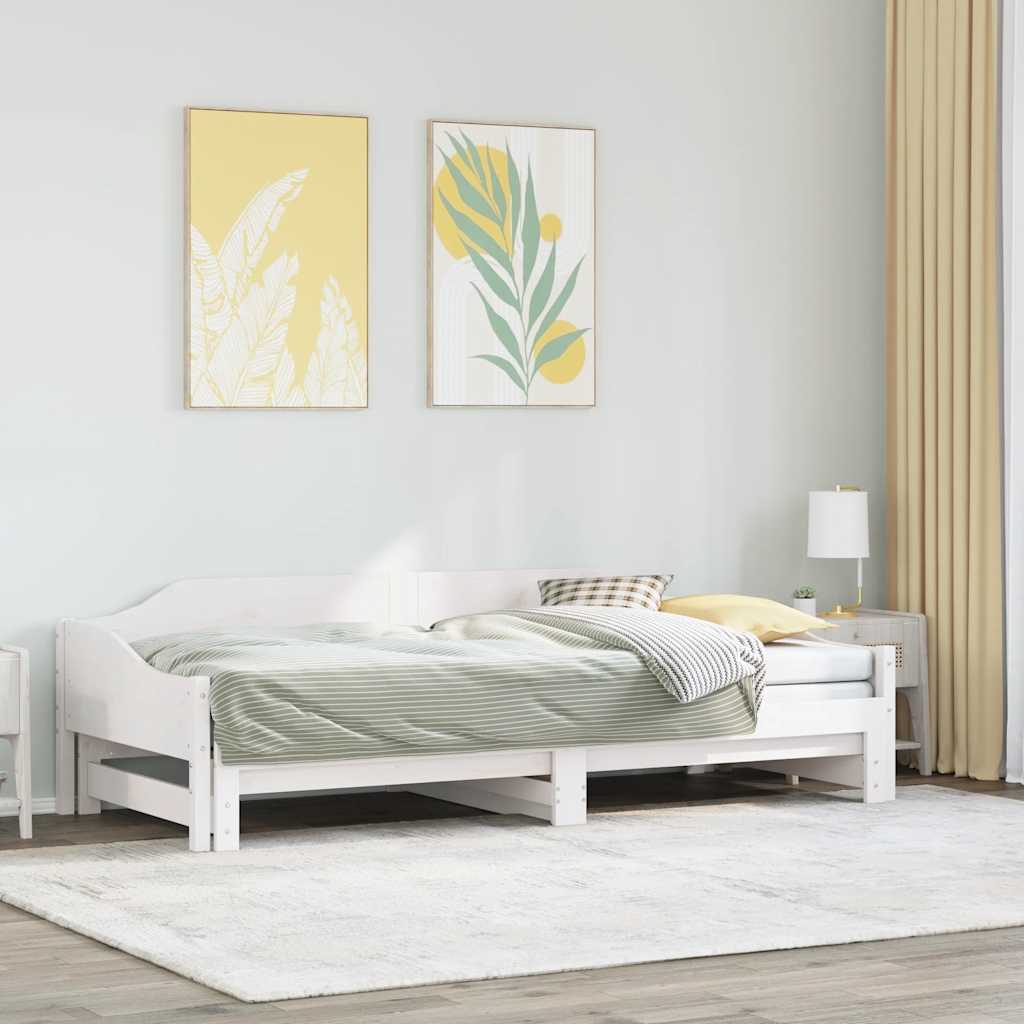 Vetonek Sofá cama nido madera maciza de pino blanco 80x200 cm