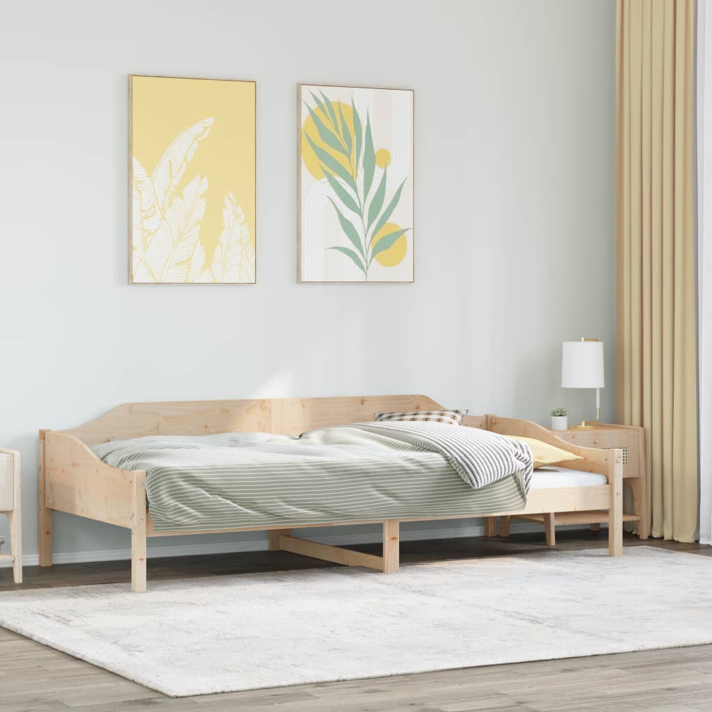 Vetonek Estructura de cama sin colchón madera maciza de pino 80x200 cm