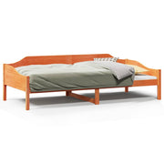 Vetonek Estructura de cama sin colchón madera maciza marrón 90x190 cm