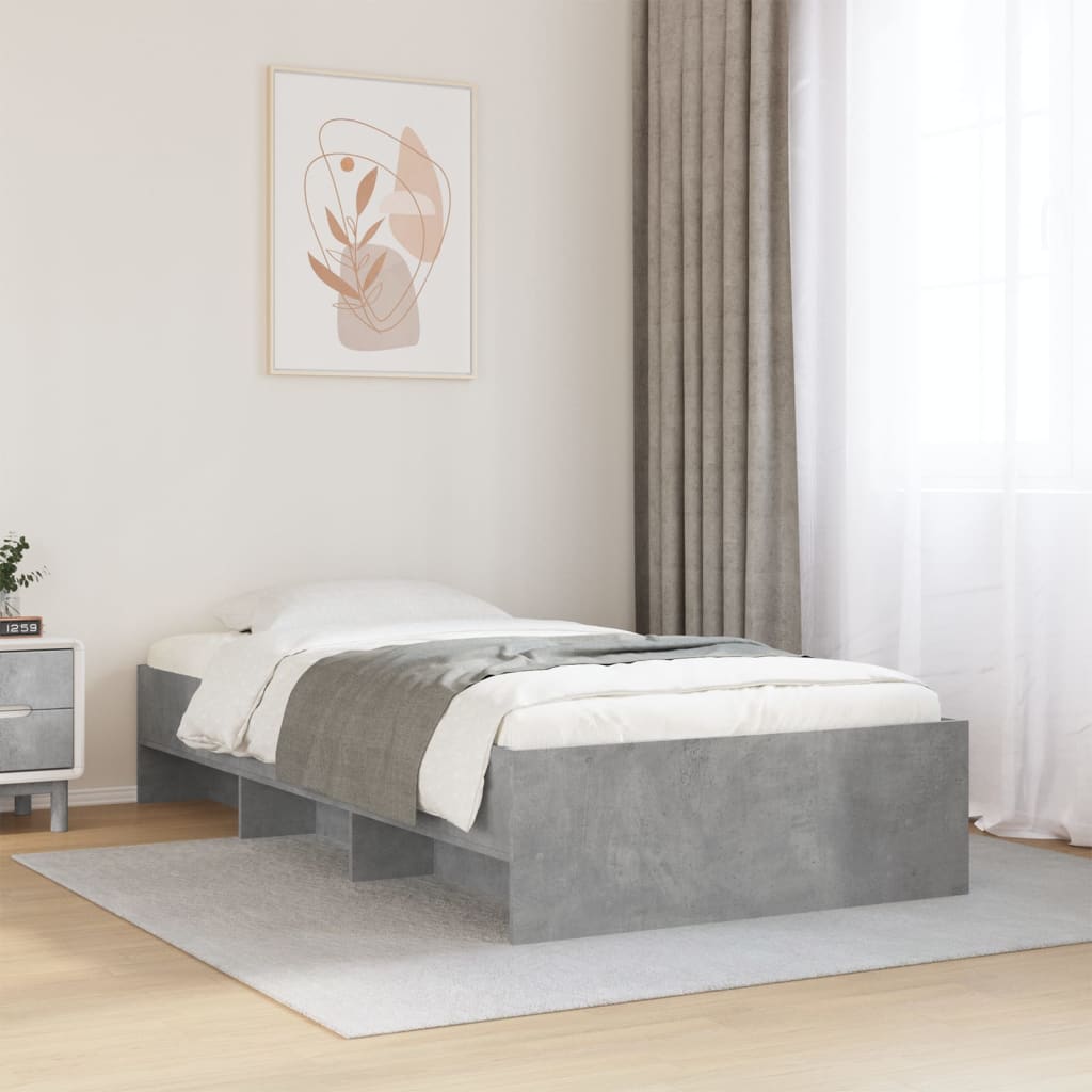 Vetonek Estructura de cama madera de ingeniería gris Sonoma 90x200 cm