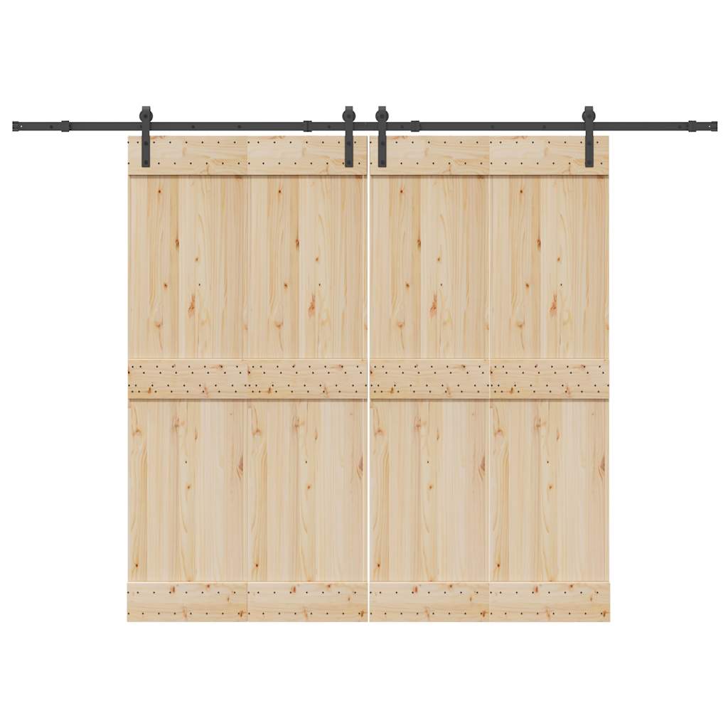 Vetonek Kit de herrajes para puertas correderas acero negro 152,5 cm