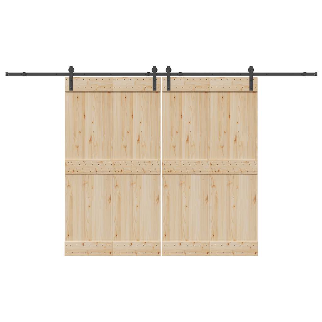 Vetonek Kit de herrajes para puertas correderas acero negro 183 cm