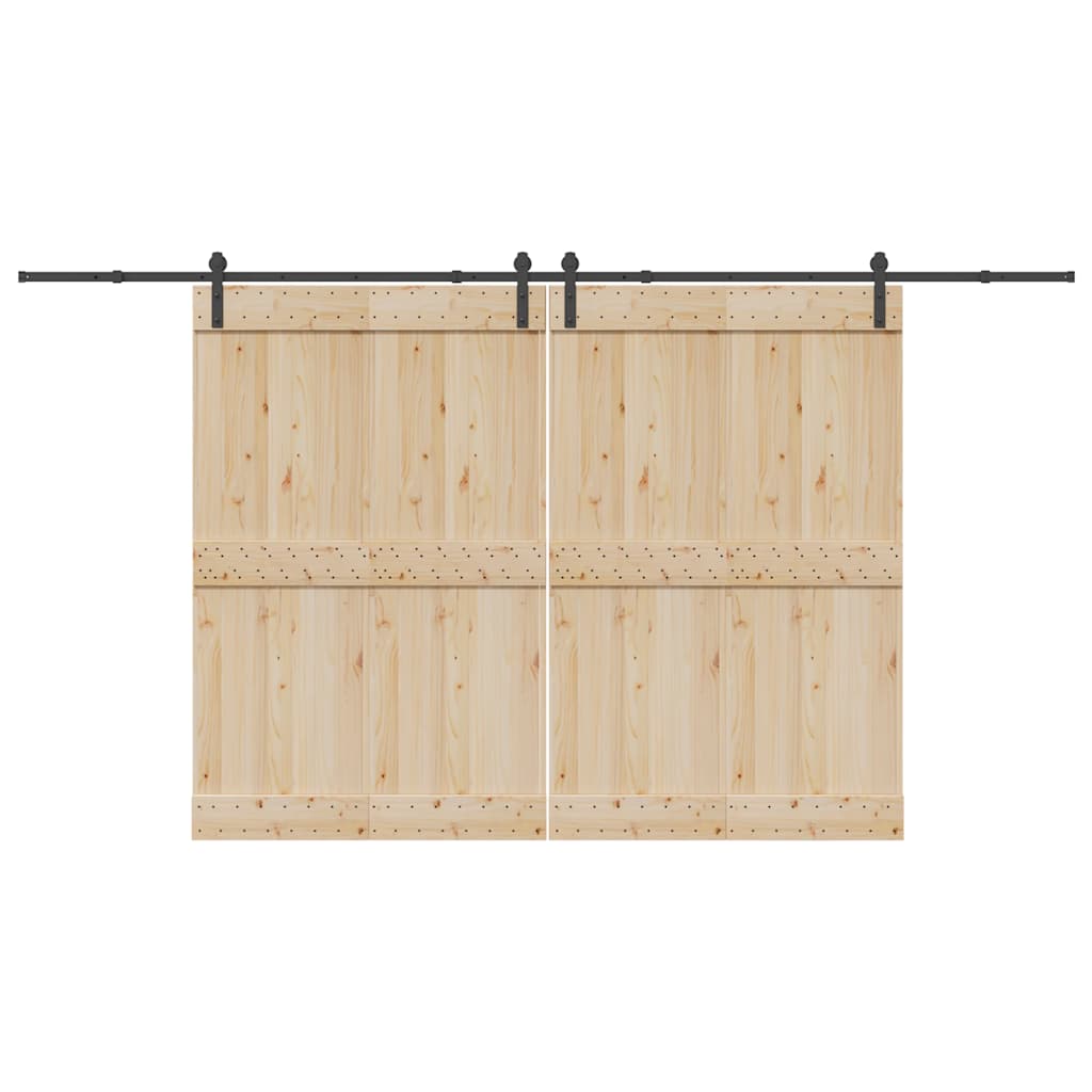 Vetonek Kit de herrajes para puertas correderas acero negro 400 cm