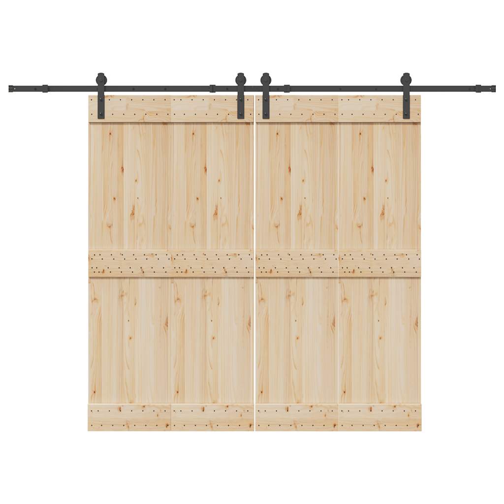 Vetonek Kit de herrajes para puertas correderas acero negro 152,5 cm