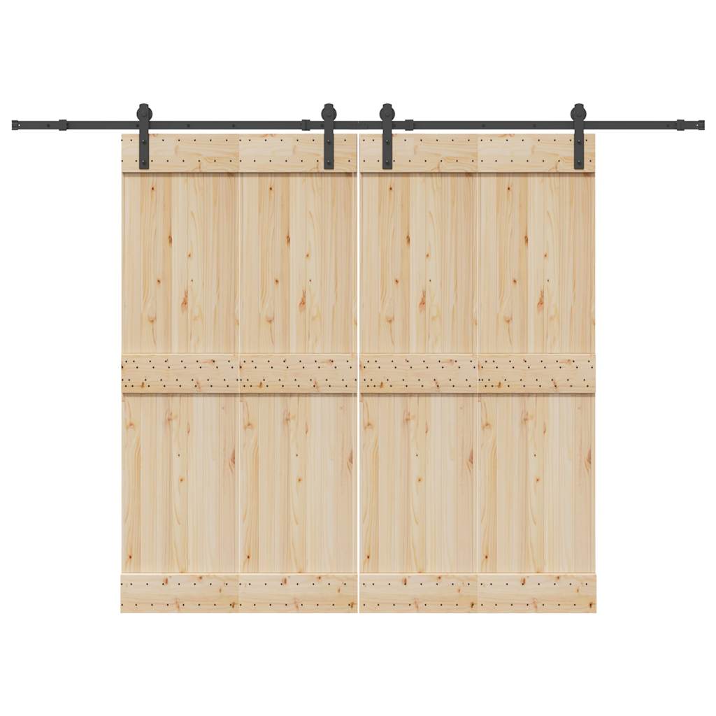 Vetonek Kit de herrajes para puertas correderas acero negro 213,5 cm