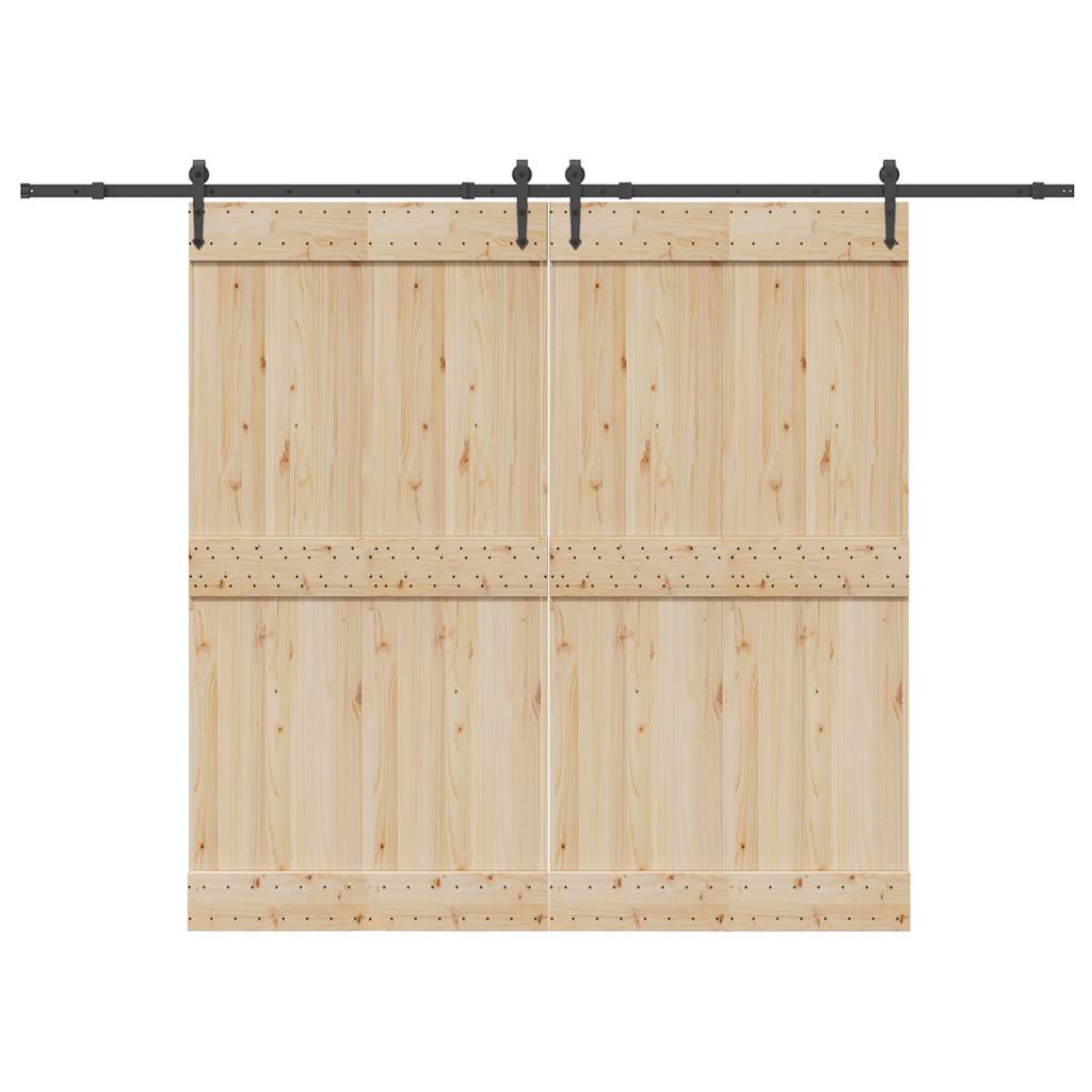 Vetonek Kit de herrajes para puertas correderas acero negro 152,5 cm