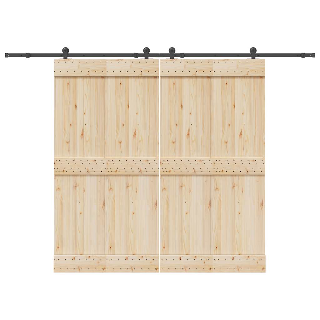 Vetonek Kit de herrajes para puertas correderas acero negro 152,5 cm