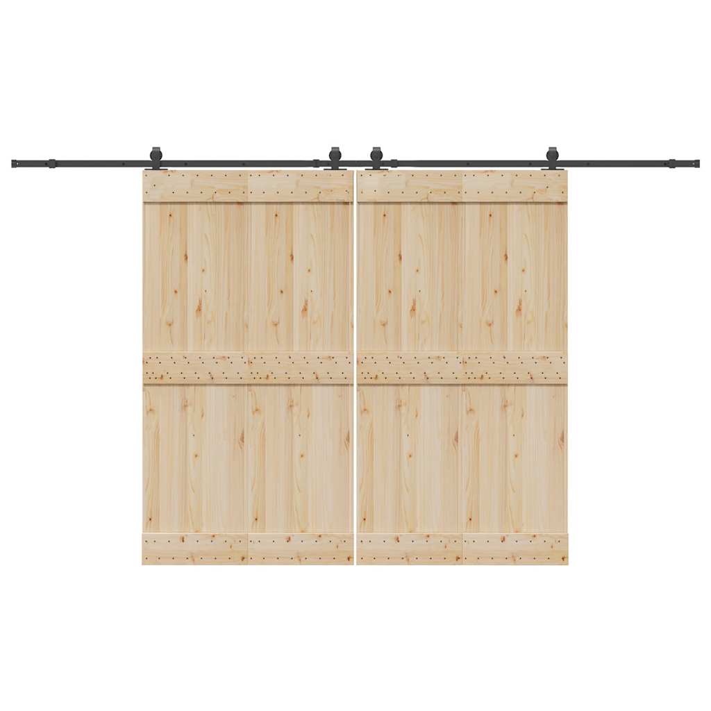 Vetonek Kit de herrajes para puertas correderas acero negro 366 cm