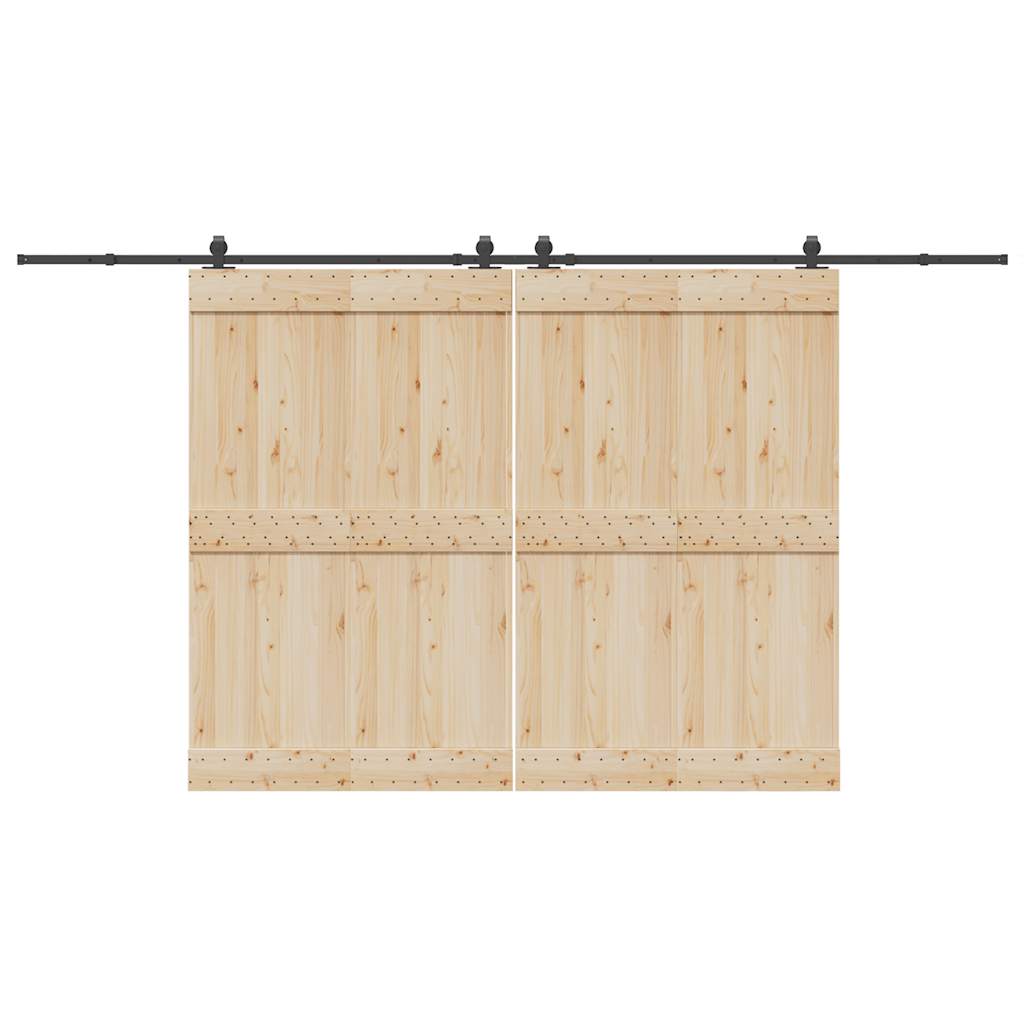 Vetonek Kit de herrajes para puertas correderas acero negro 200 cm