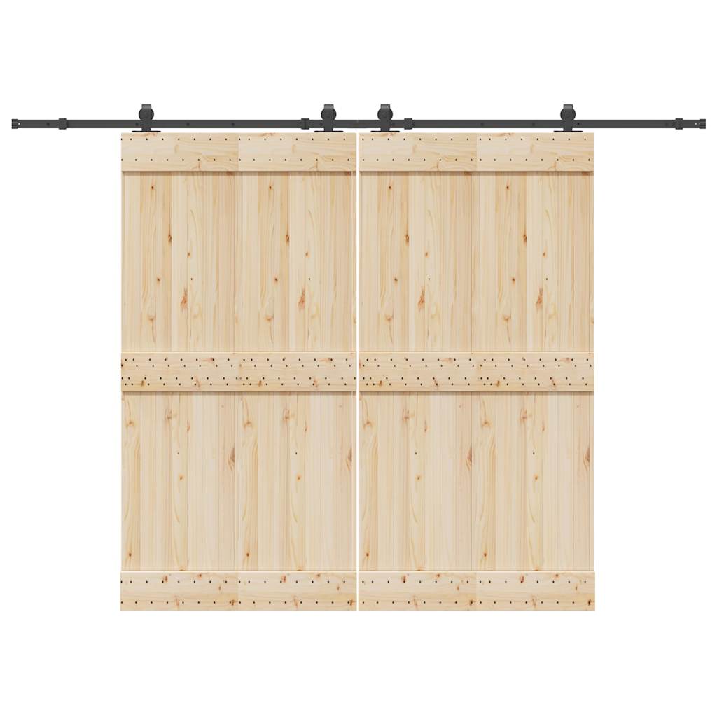 Vetonek Kit de herrajes para puertas correderas acero negro 152,5 cm