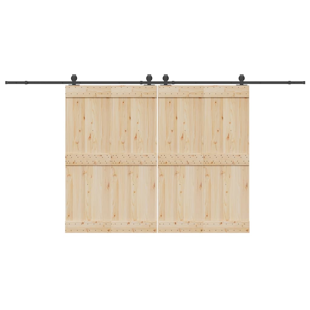 Vetonek Kit de herrajes para puertas correderas acero negro 213 cm