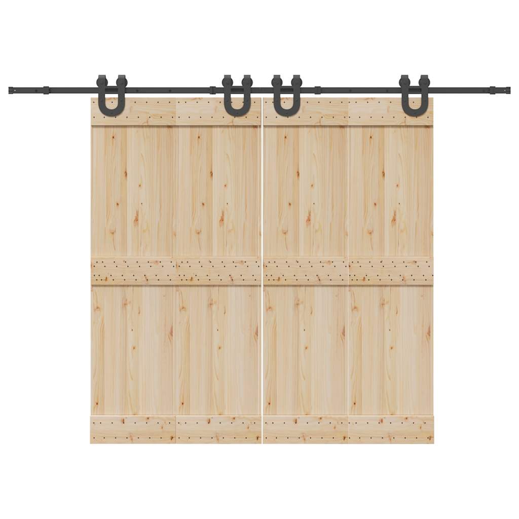 Vetonek Kit de herrajes para puertas correderas acero negro 183 cm