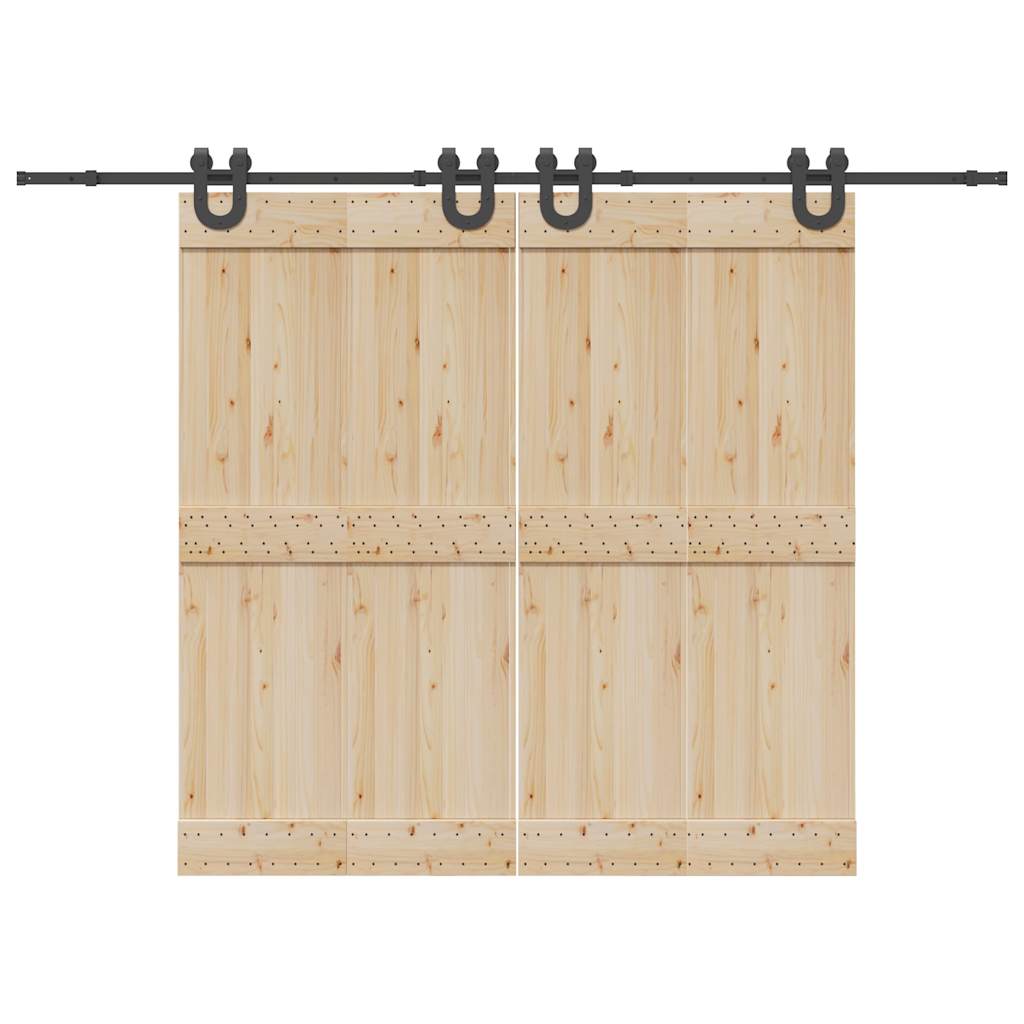 Vetonek Kit de herrajes para puertas correderas acero negro 200 cm