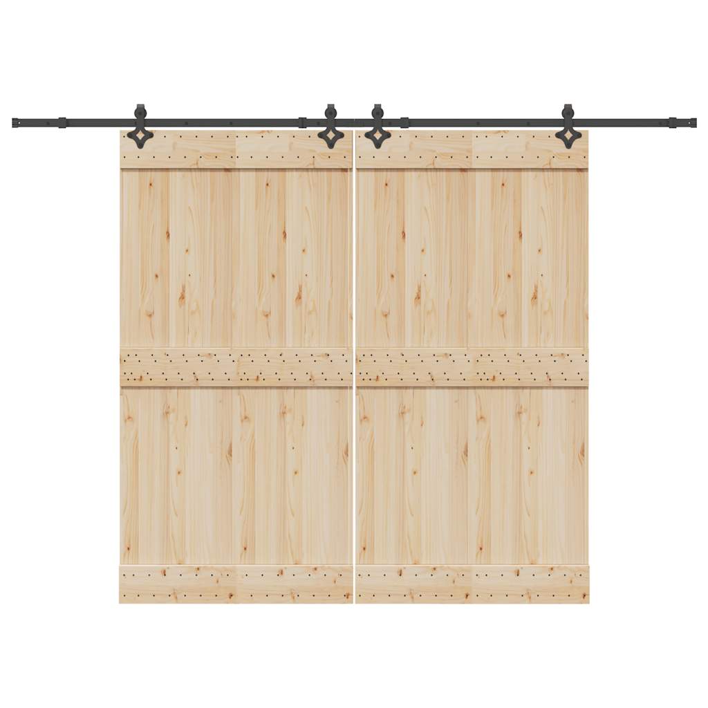 Vetonek Kit de herrajes para puertas correderas acero negro 152,5 cm