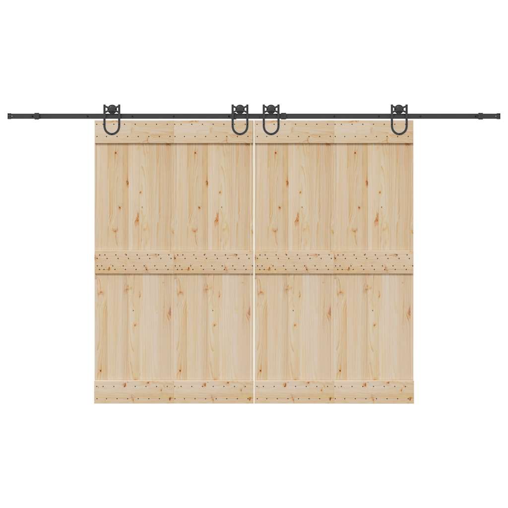 Vetonek Kit de herrajes para puertas correderas acero negro 183 cm