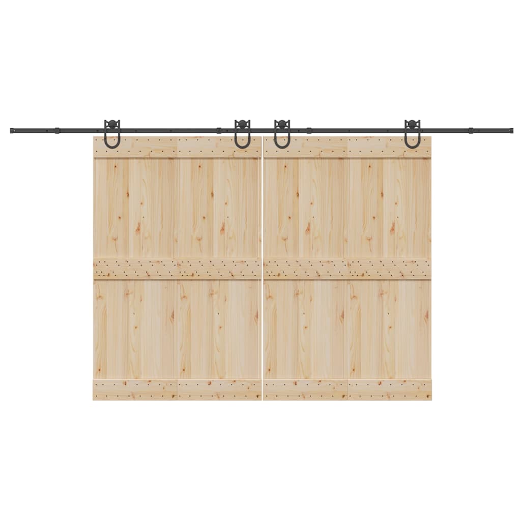 Vetonek Kit de herrajes para puertas correderas acero negro 200 cm