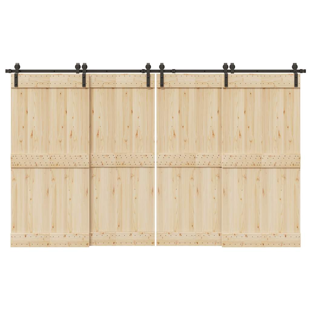 Vetonek Kit de herrajes para puertas correderas acero negro 183 cm