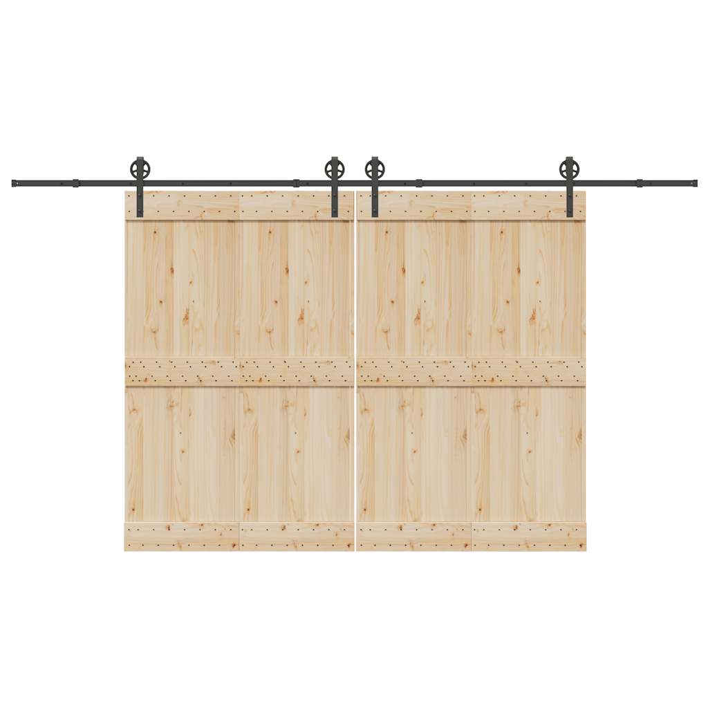 Vetonek Kit de herrajes para puertas correderas acero negro 200 cm