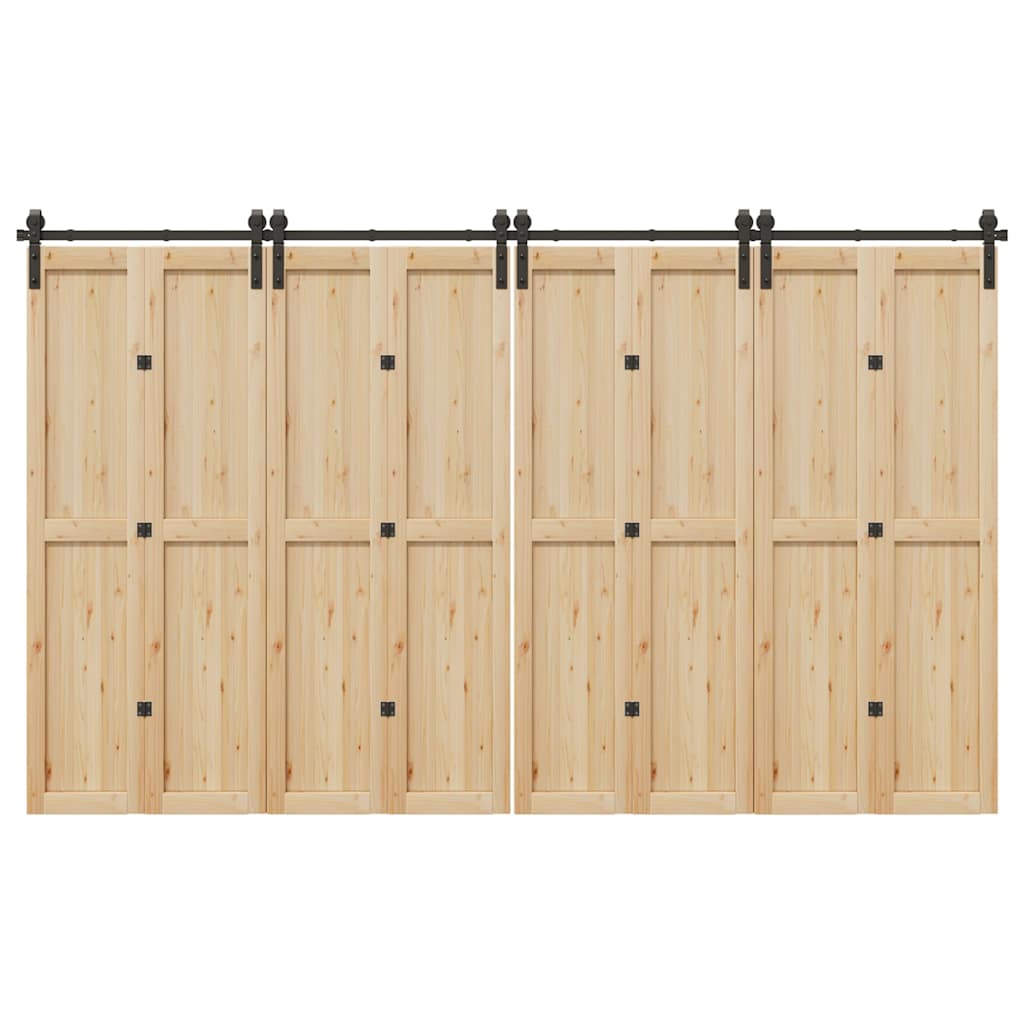 Vetonek Kit de herrajes para puertas correderas acero negro 183 cm