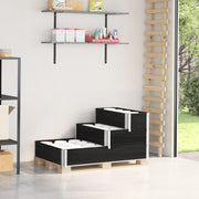 Lit surélevé à 3 niveaux en bois de pin noir massif 120x80 cm v8796 Vetonek